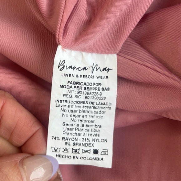 Bianca Mar Ruffle One Piece Designer Swimsuit - Blush Pink, Resort Glam - Medium - Picture 9 of 11